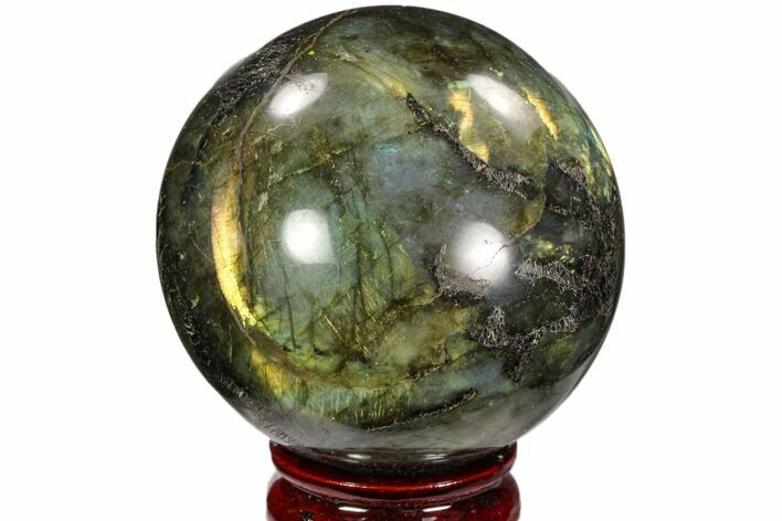 Flashy, Polished Labradorite Sphere - Great Color Play #103676